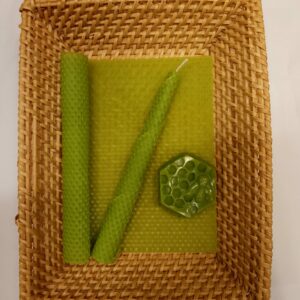 Lahtisen mehiläisvahakynttilälevy, omenanvihreä