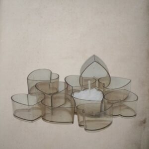 Lämpökynttilämuotti sydän 5 x 2,5 cm, 10 kpl